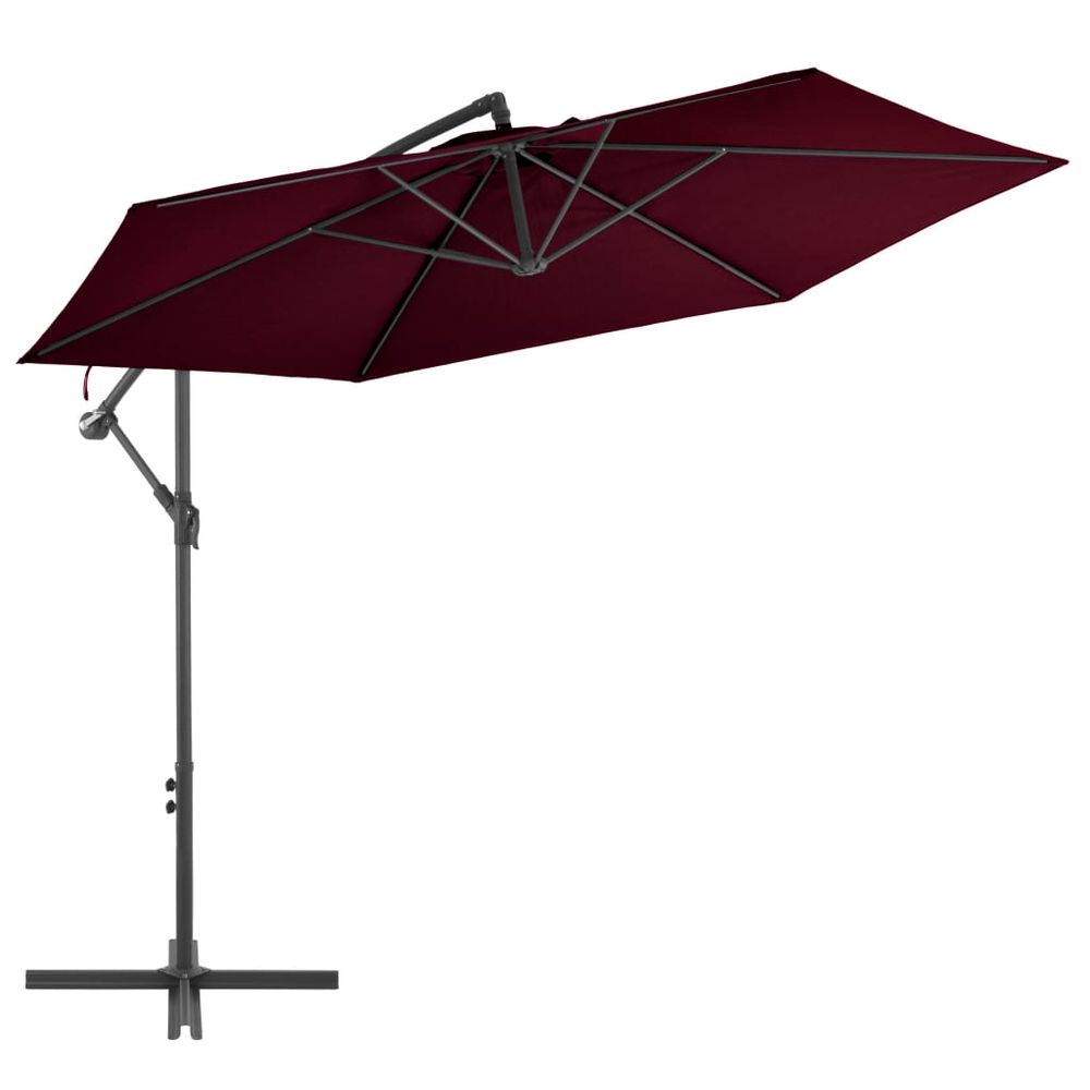 Cantilever Umbrella with Aluminium Pole Bordeaux Red 300 cm - anydaydirect