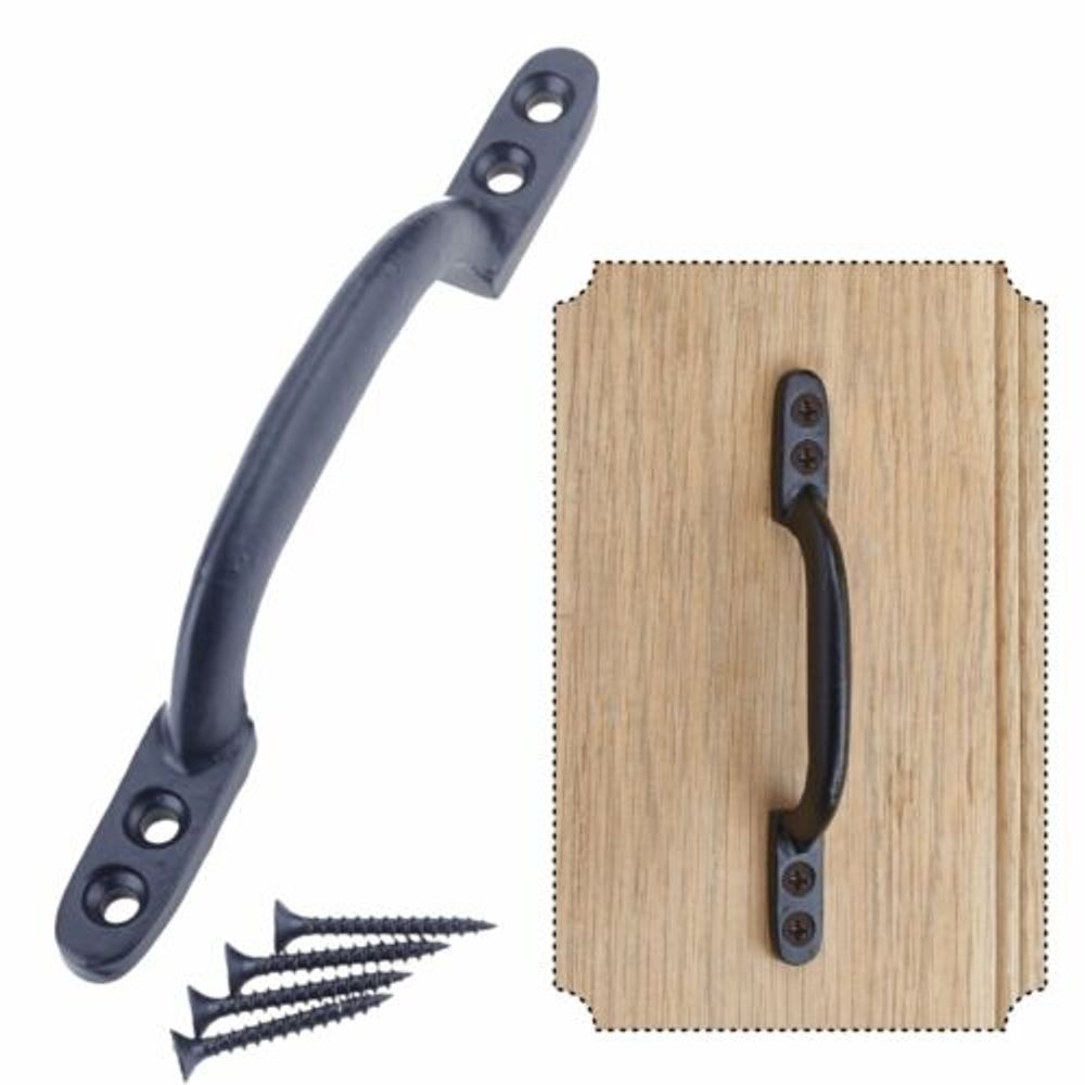 Iron Pull Handle Hot Bed Hotbed Cast D Shed Garden (6) Door Gate & Fixings 2pk - anydaydirect