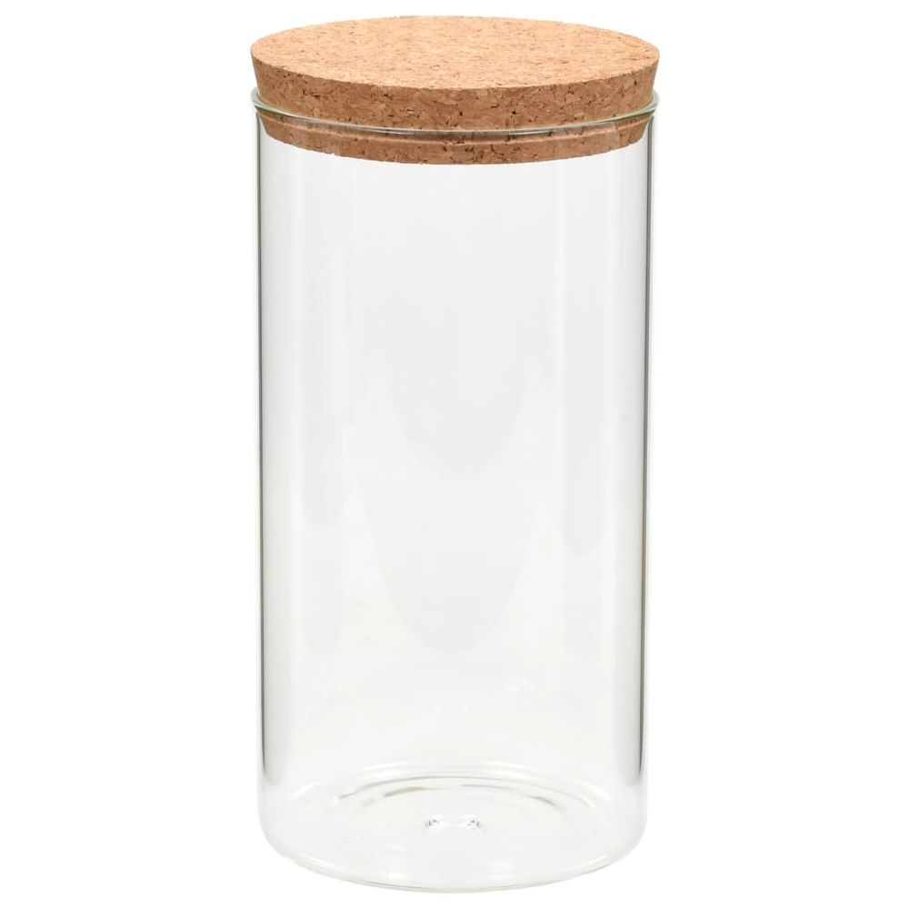 Storage Glass Jars with Cork Lid 6 pcs 1400 ml - anydaydirect