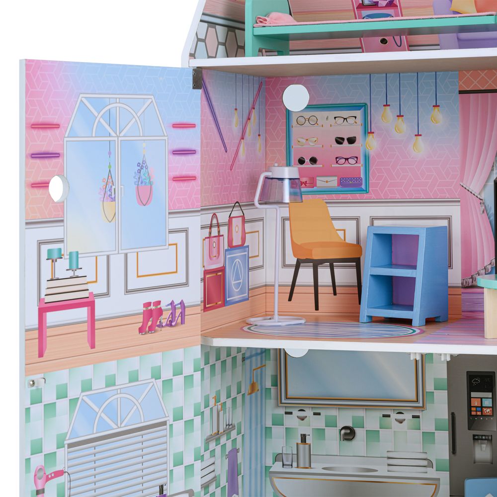 Olivia's Little World Kids 12" Doll House & 10 Accessories 3.5" Dolls TD-12518D - anydaydirect