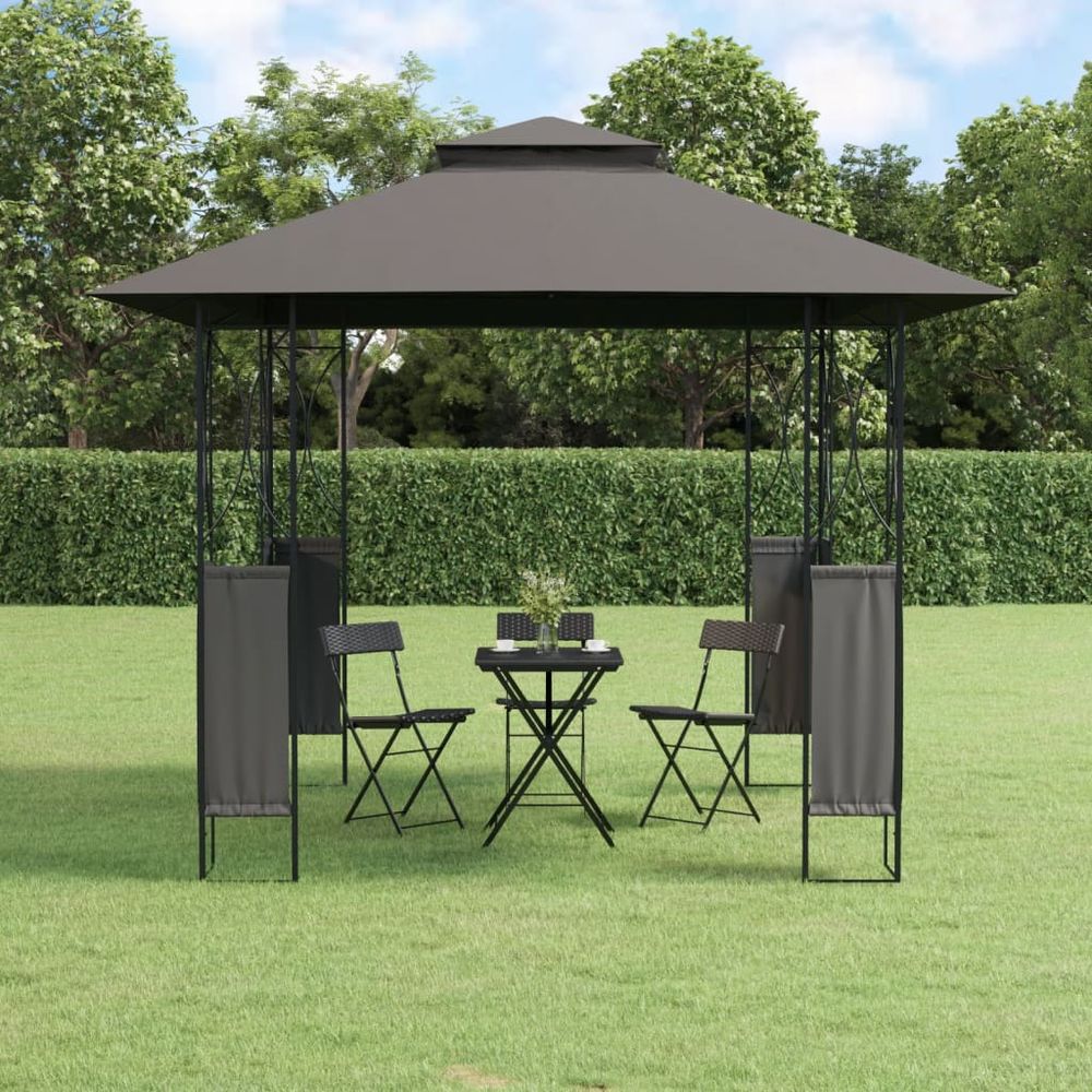 Gazebo with Roof Anthracite 300x300x270 cm Steel - anydaydirect