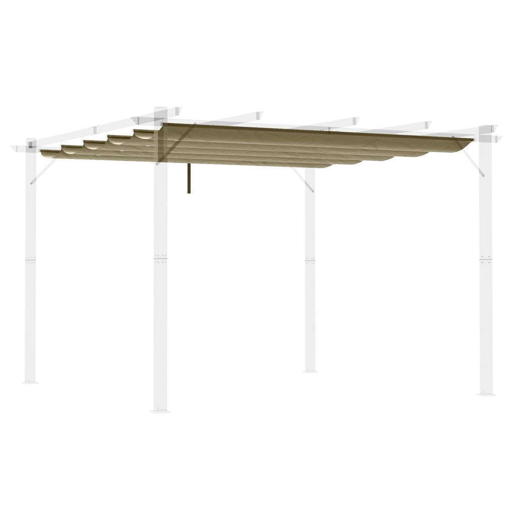 Pergola Shade Cover for 3 x 3m Pergola, Replacement Canopy Fabric Only, Tan - anydaydirect