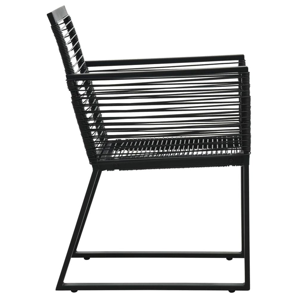 Garden Chairs 2 pcs Black PVC Rattan - anydaydirect