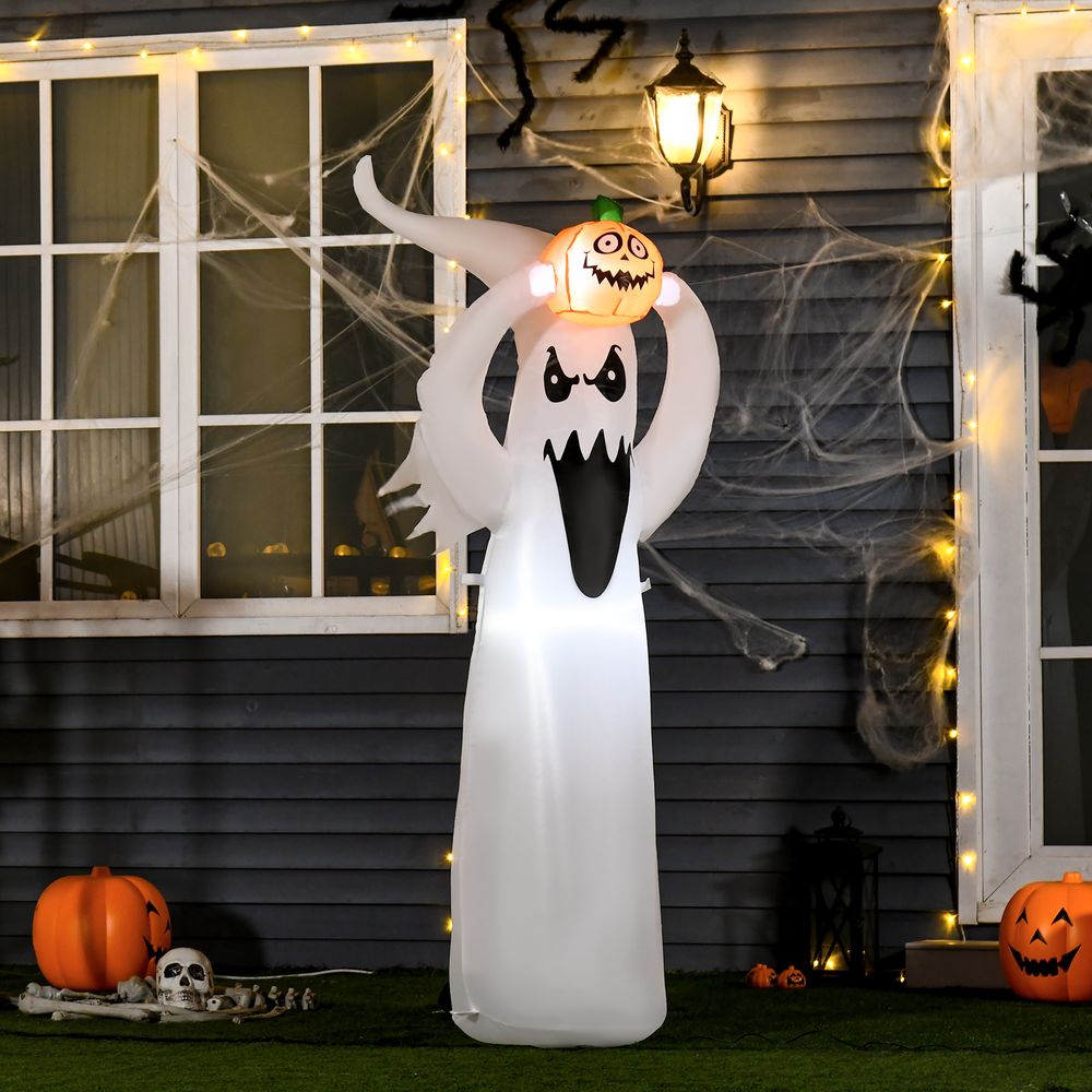 6FT 1.8m LED Halloween Inflatable Deco Floating Ghost & Pumpkin Party Outdoors - anydaydirect