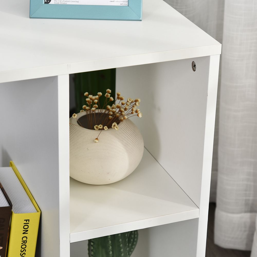 C-Shape End Table Storage Unit w/ 2 Shelves 4 Wheels Home  Office White - anydaydirect