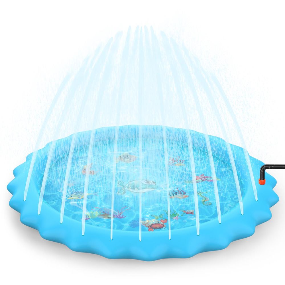 SOKA 168cm Round Inflatable Sprinkler Splash Pad Play Mat Water Summer Toy Kids - anydaydirect