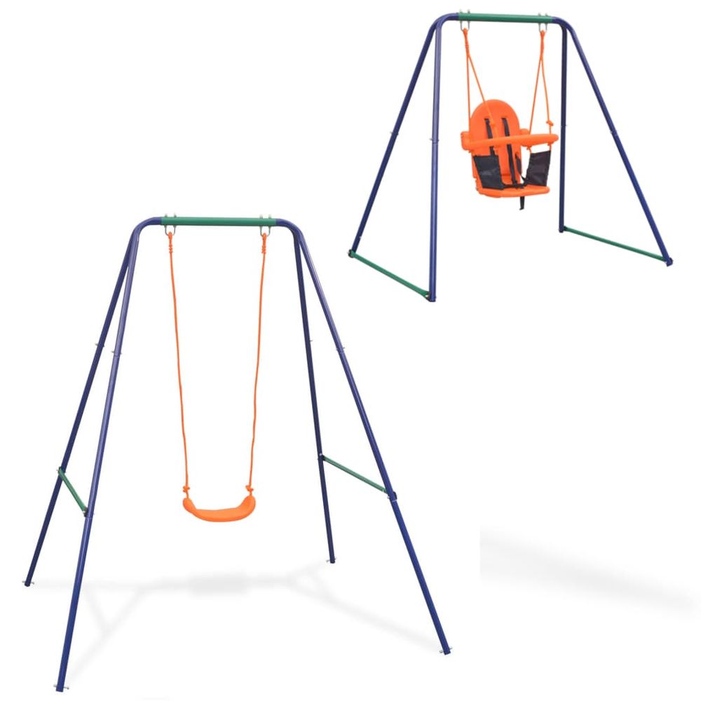 2-in-1 Single Swing and Toddler Swing Orange - anydaydirect