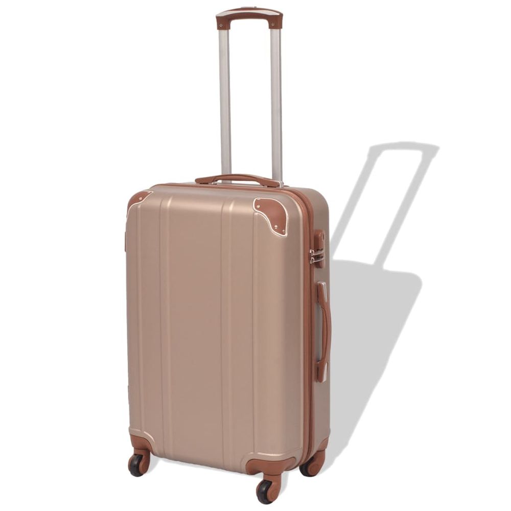 Four Piece Hardcase Trolley Set Champagne - anydaydirect