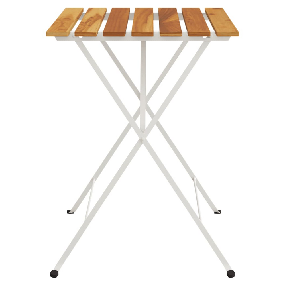 Folding Bistro Table 55x54x71 cm Solid Wood Acacia and Steel - anydaydirect