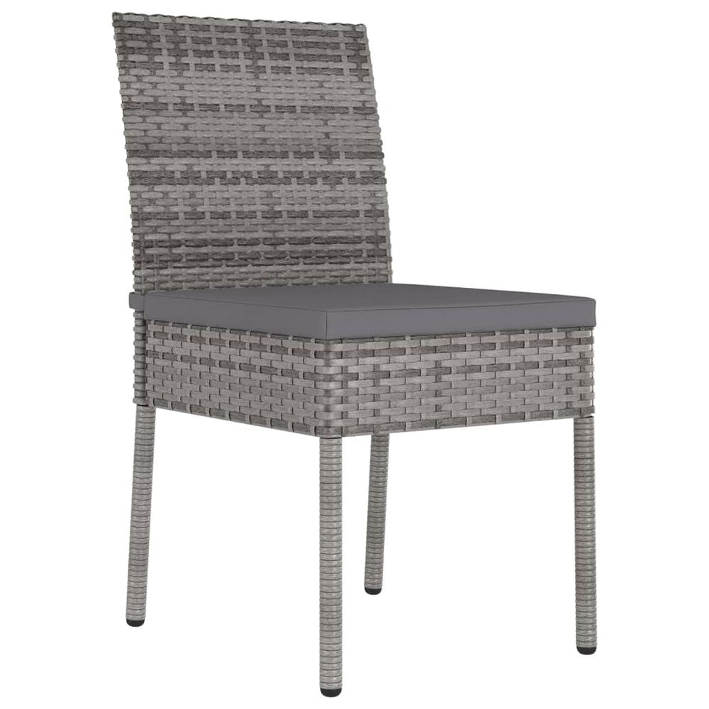 Garden Dining Chairs 4 pcs Poly Rattan Grey - anydaydirect