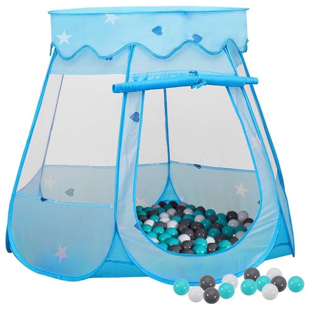 Children Play Tent with 250 Balls Blue 102x102x82 cm - anydaydirect