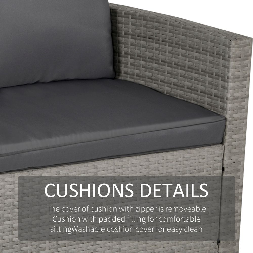 6 PCS Outdoor Rattan Sofa Set with Cushions Grey Outsunny - anydaydirect