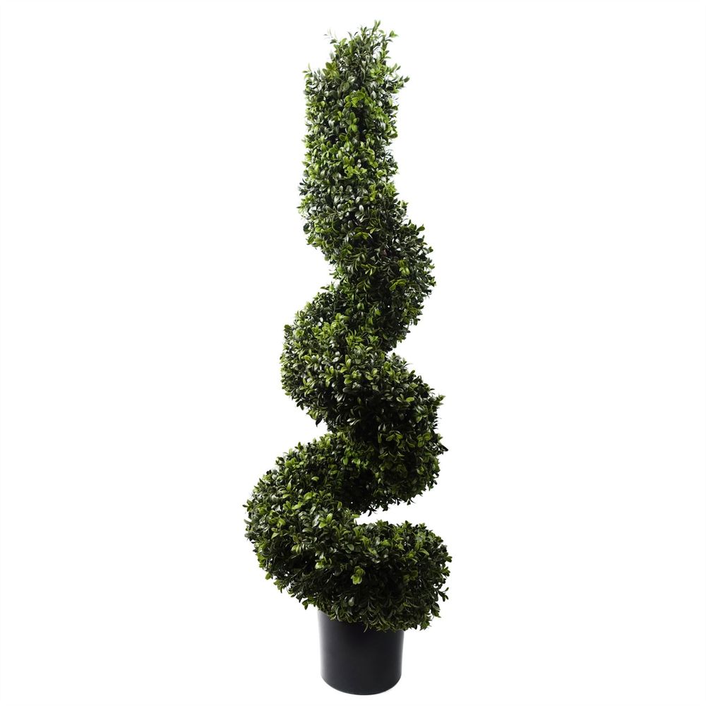 120cm Sprial Boxwood Artificial Tree UV Resistant Outdoor - anydaydirect