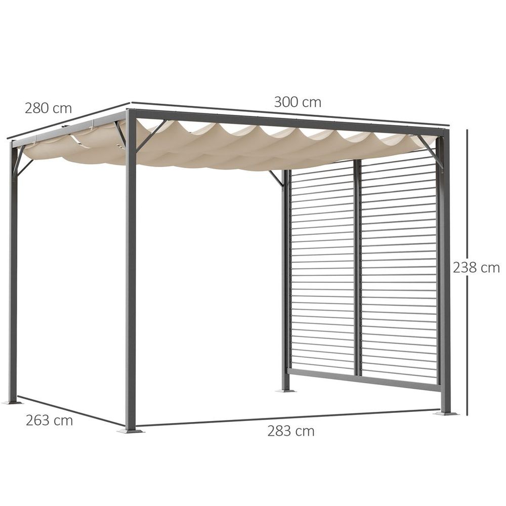 Metal Pergola Patio Sun Shelter Grape Tent Retractable Canopy UV Cut - anydaydirect