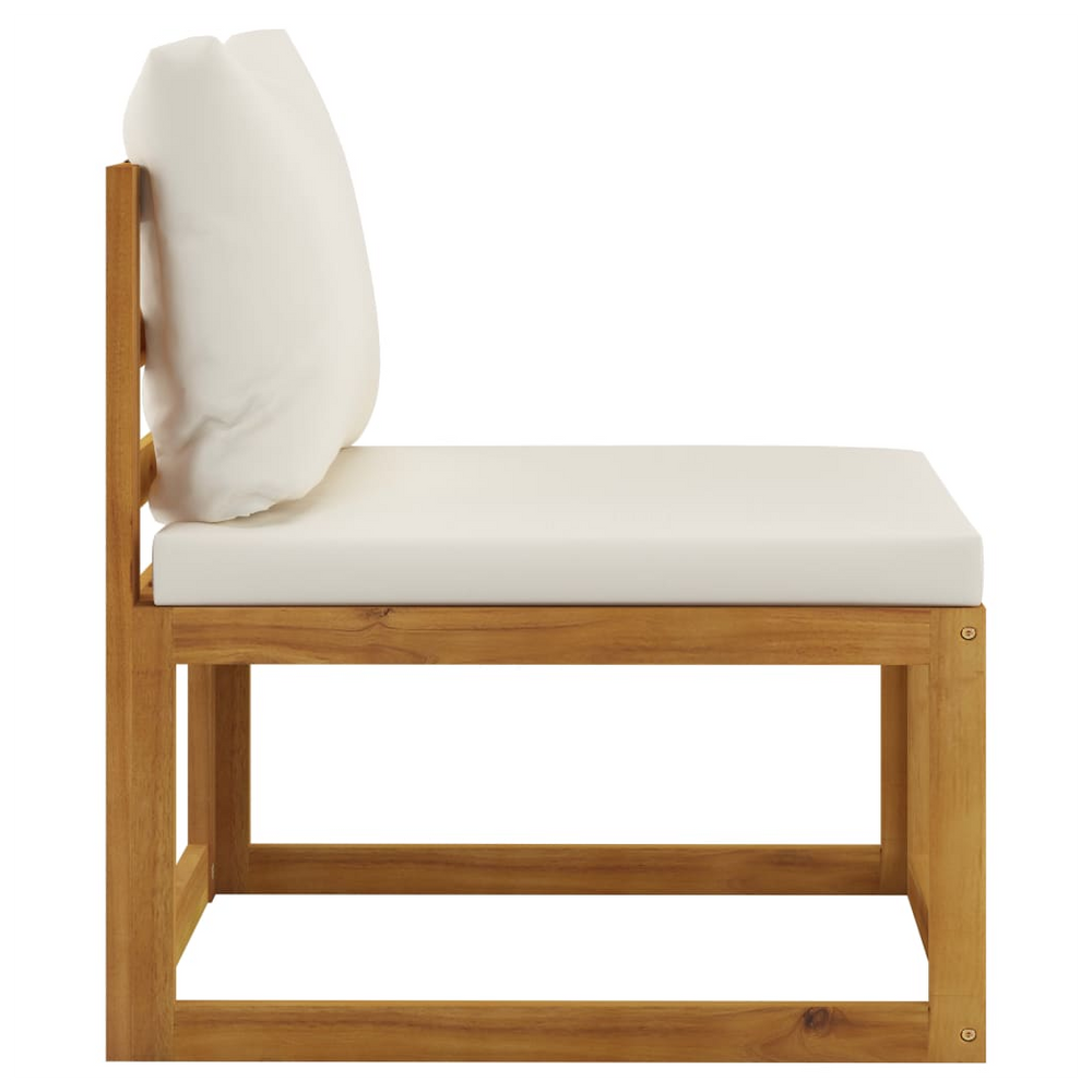 2 Piece Sofa Set with Cream White Cushions Solid Wood Acacia - anydaydirect