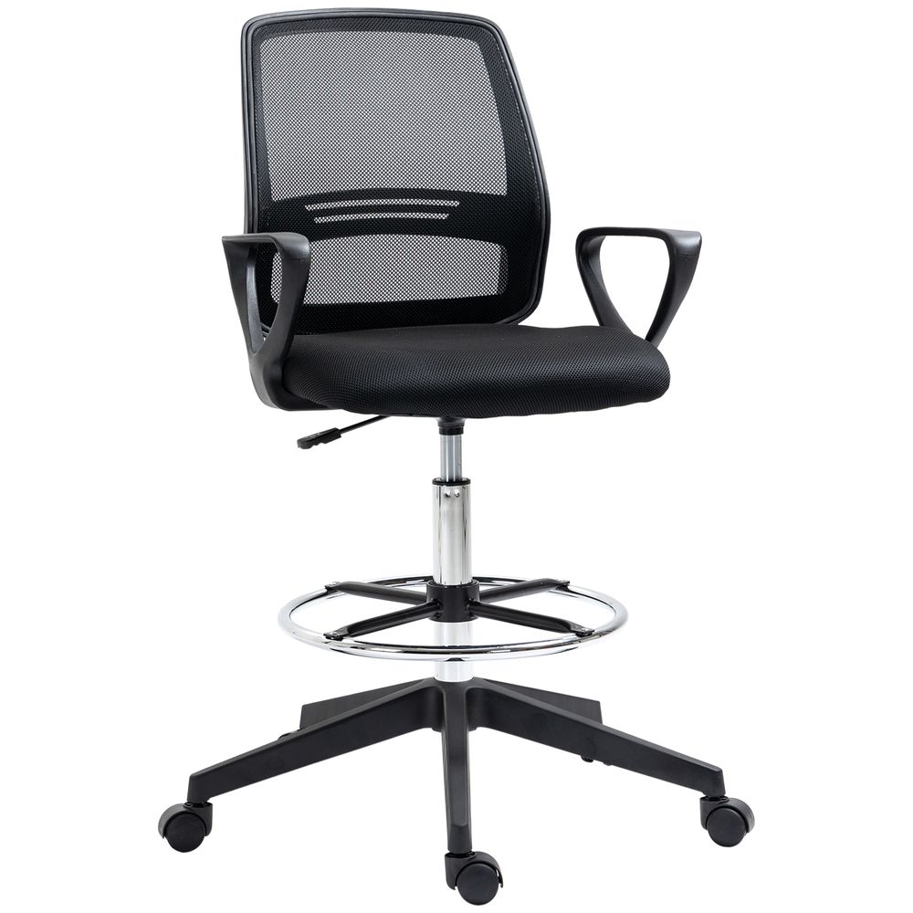 Drafting Chair Tall Office Chair with Adjustable Height and Footrest - anydaydirect