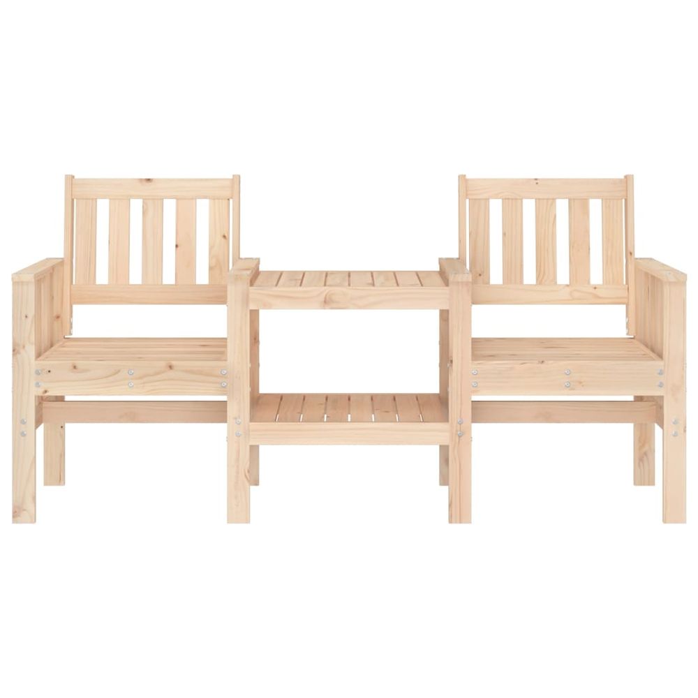 vidaXL Garden Bench with Table 2-Seater Solid Wood Pine - anydaydirect