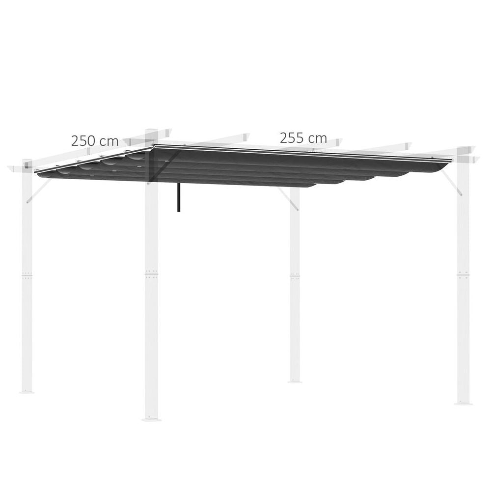 Pergola Shade Cover for 3 x 3m Pergola, Replacement Canopy Fabric Only, Grey - anydaydirect
