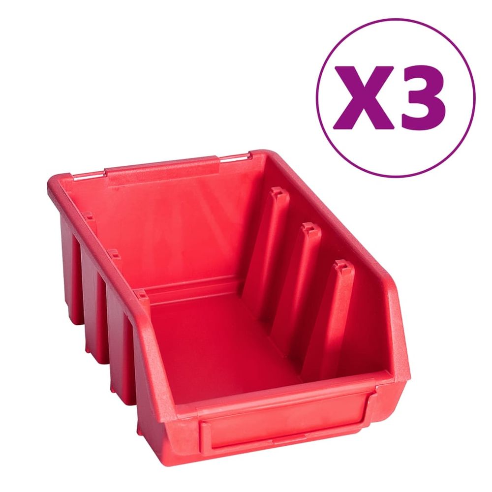 8 Piece Storage Bin Kit with Wall Panel Red and Black - anydaydirect