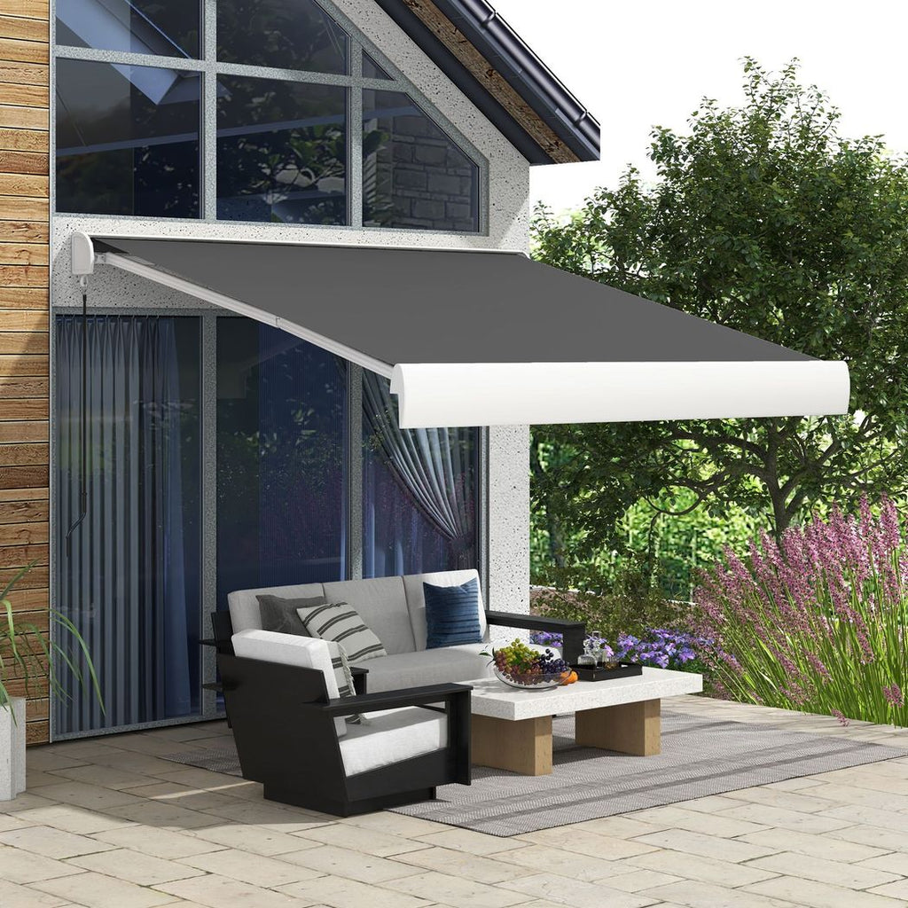 Outsunny 3 x 2.5m Electric Retractable Awning Sun Canopies for Door Window - anydaydirect