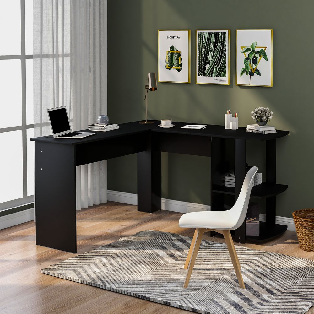 Corner Desk Office Desk  Gaming Desk Large Computer Desk PC Laptop Study - anydaydirect