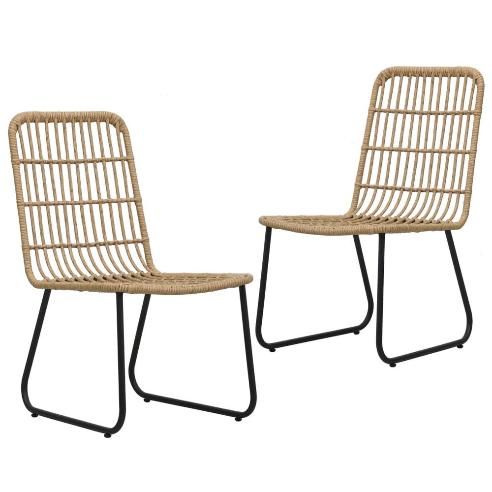 Garden Chairs 2 pcs Poly Rattan Oak - anydaydirect