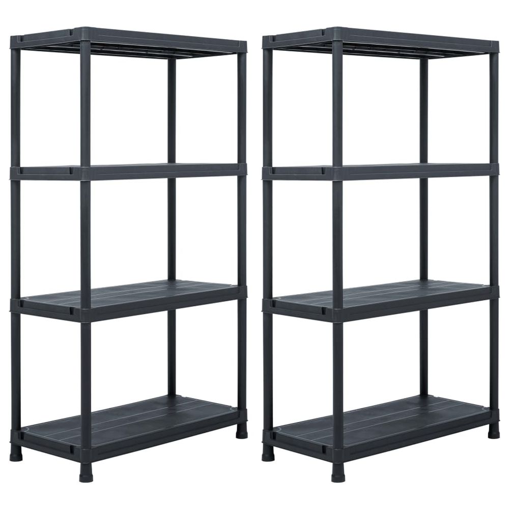 Storage Shelf Racks 2 pcs Black 60x30x138 cm Plastic - anydaydirect
