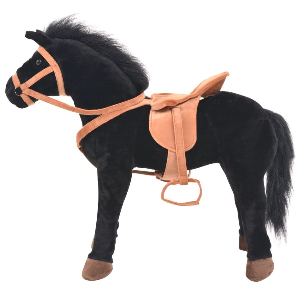 Standing Toy Horse Plush Black - anydaydirect