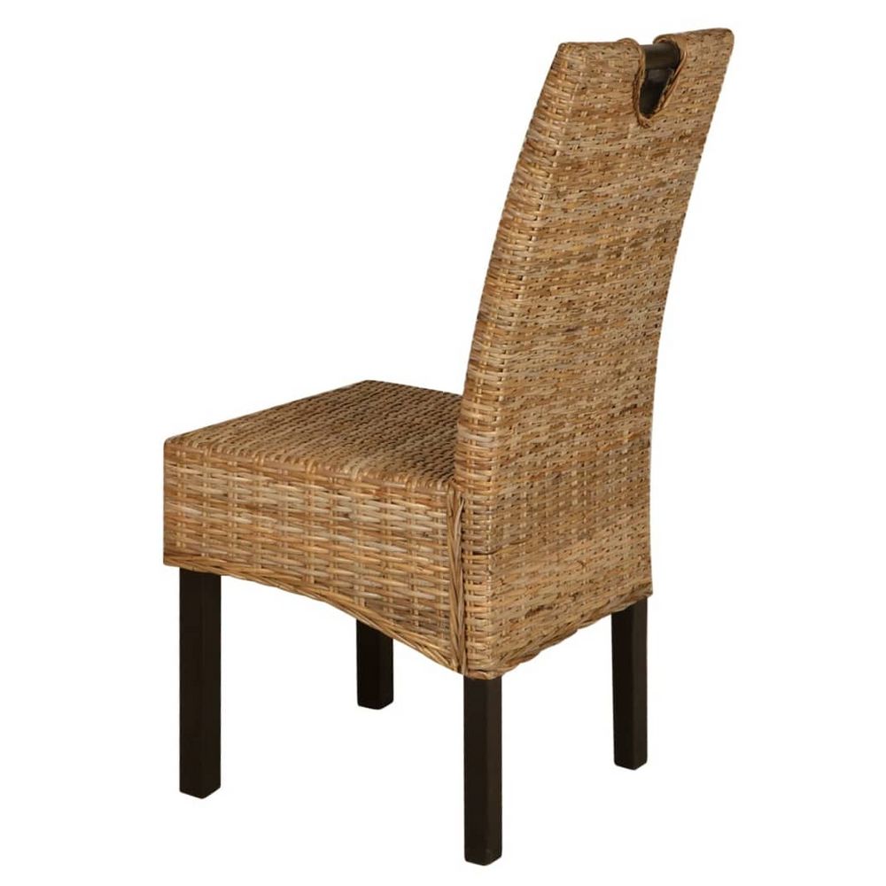 vidaXL Dining Chair 6 pcs Kubu Rattan Mango Wood - anydaydirect