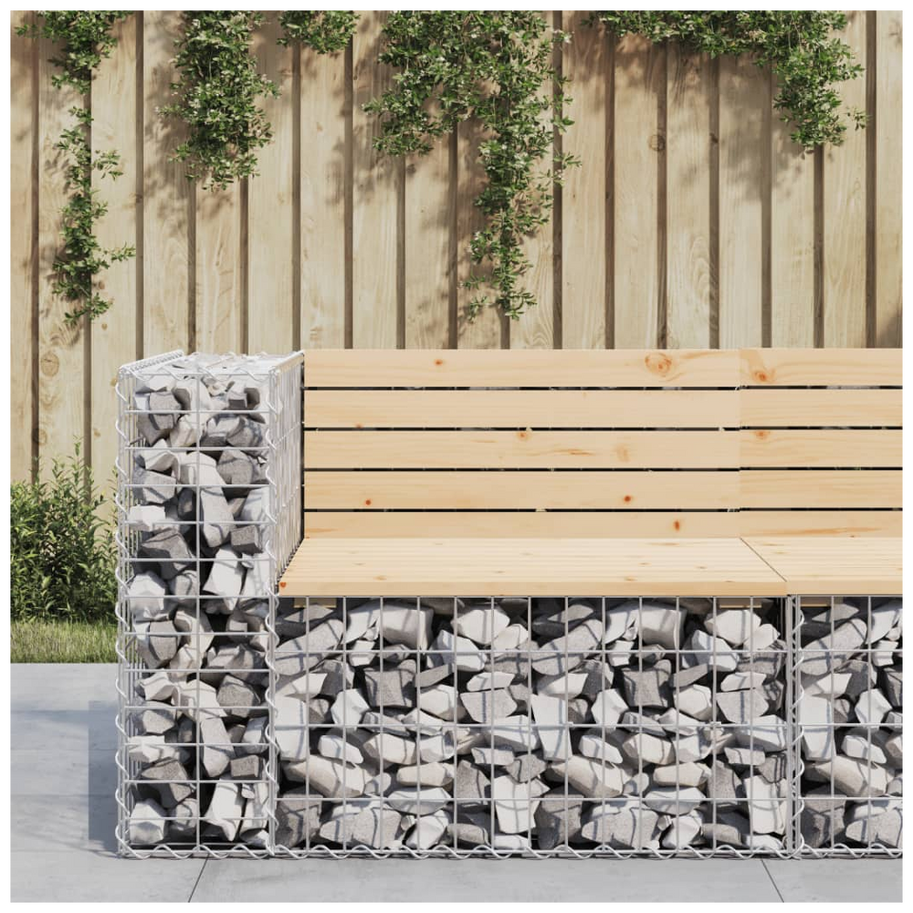 vidaXL Garden Bench Gabion Design 92x71x65.5 cm Solid Wood Pine - anydaydirect