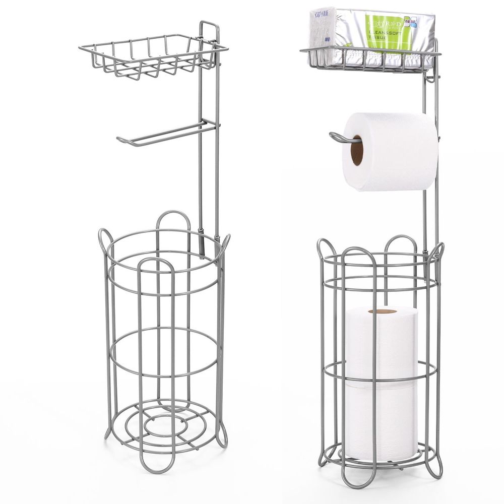Toilet Paper Holder Free Standing Toilet Tissue Paper Roll Storage Holder - anydaydirect