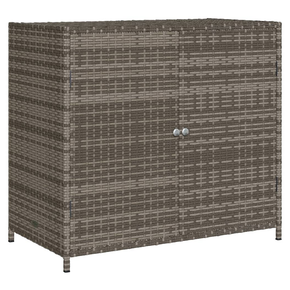 vidaXL Garden Storage Cabinet Grey 83x45x76 cm Poly Rattan - anydaydirect