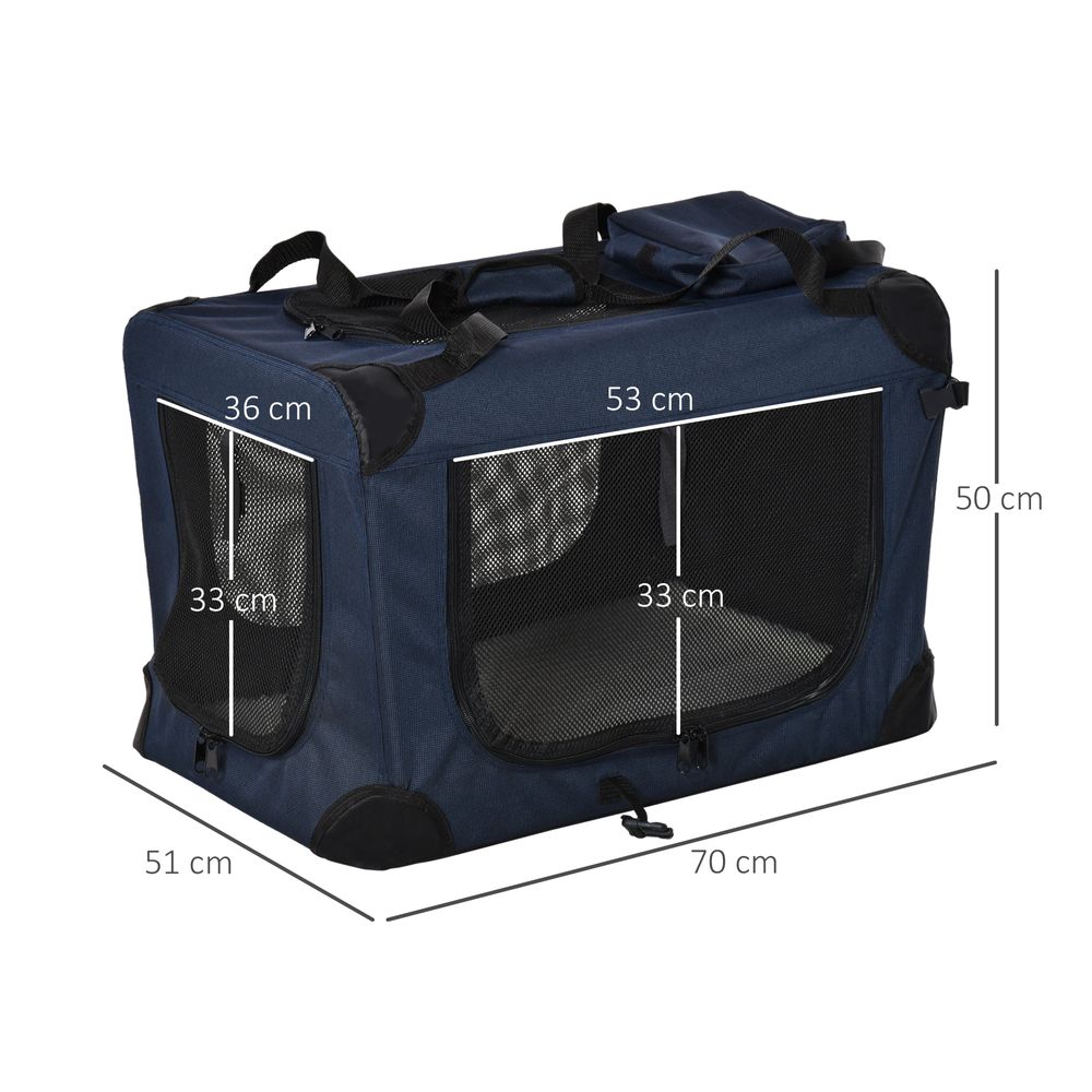 70cm Folding Pet Carrier Bag Soft Portable Cat Puppy Cage with Cushion Storage - anydaydirect