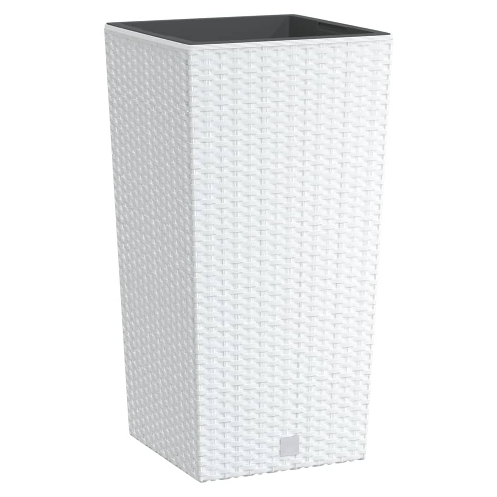 vidaXL Planter with Removable Inner White 11 / 26.5 L PP Rattan - anydaydirect