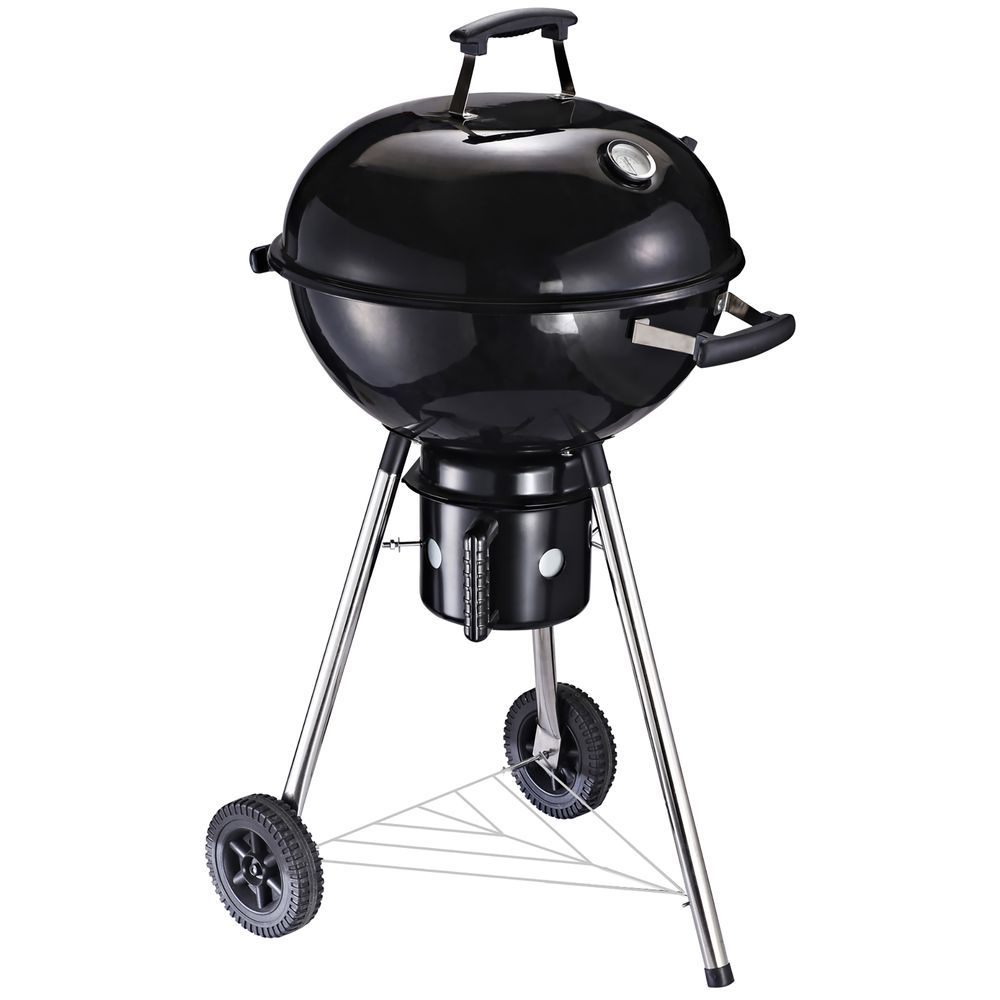 Freestanding Charcoal BBQ Grill Portable Cooking Smoker Cooker w/ Wheels - anydaydirect