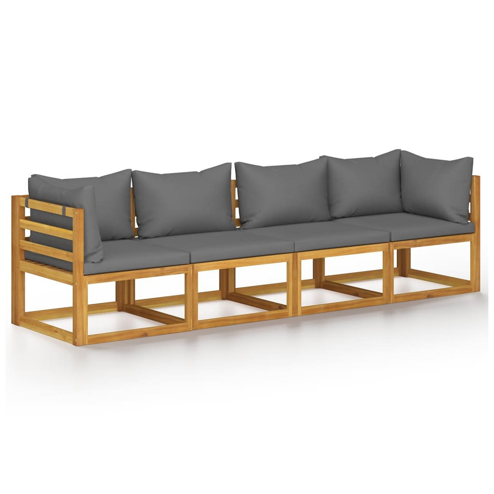 4-Seater Garden Sofa with Cushions Solid Wood Acacia (UK/IE/FI/NO only) - anydaydirect