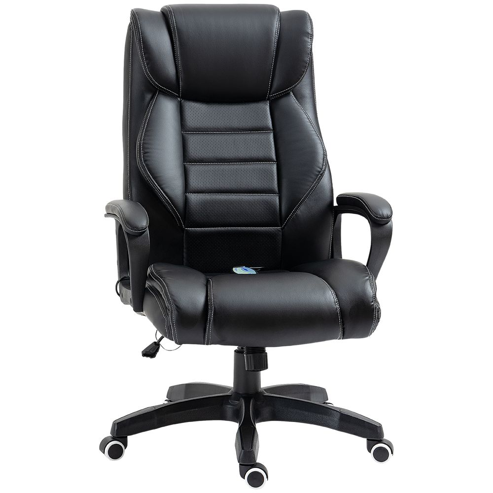 High Back 6 Points Vibration Massage Executive Office Chair, Black Vinsetto - anydaydirect