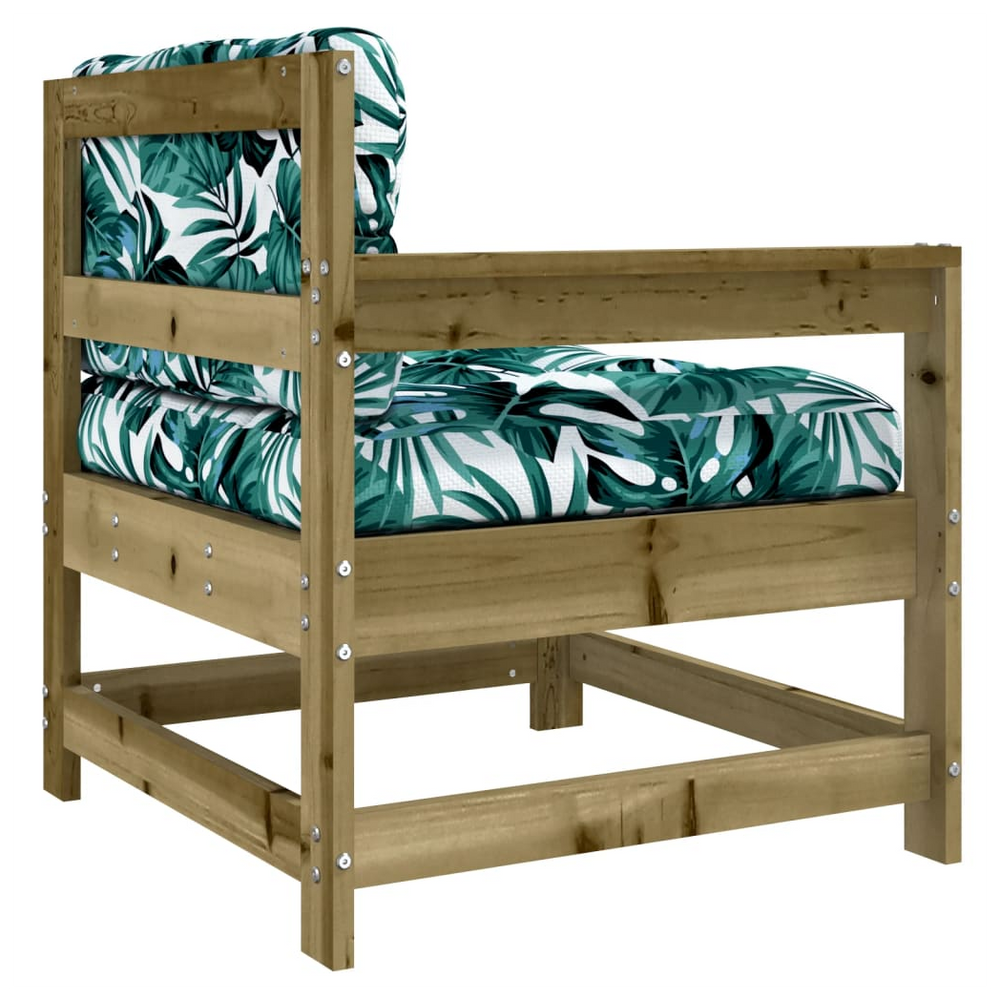 vidaXL Garden Chair with Cushions Impregnated Wood Pine - anydaydirect