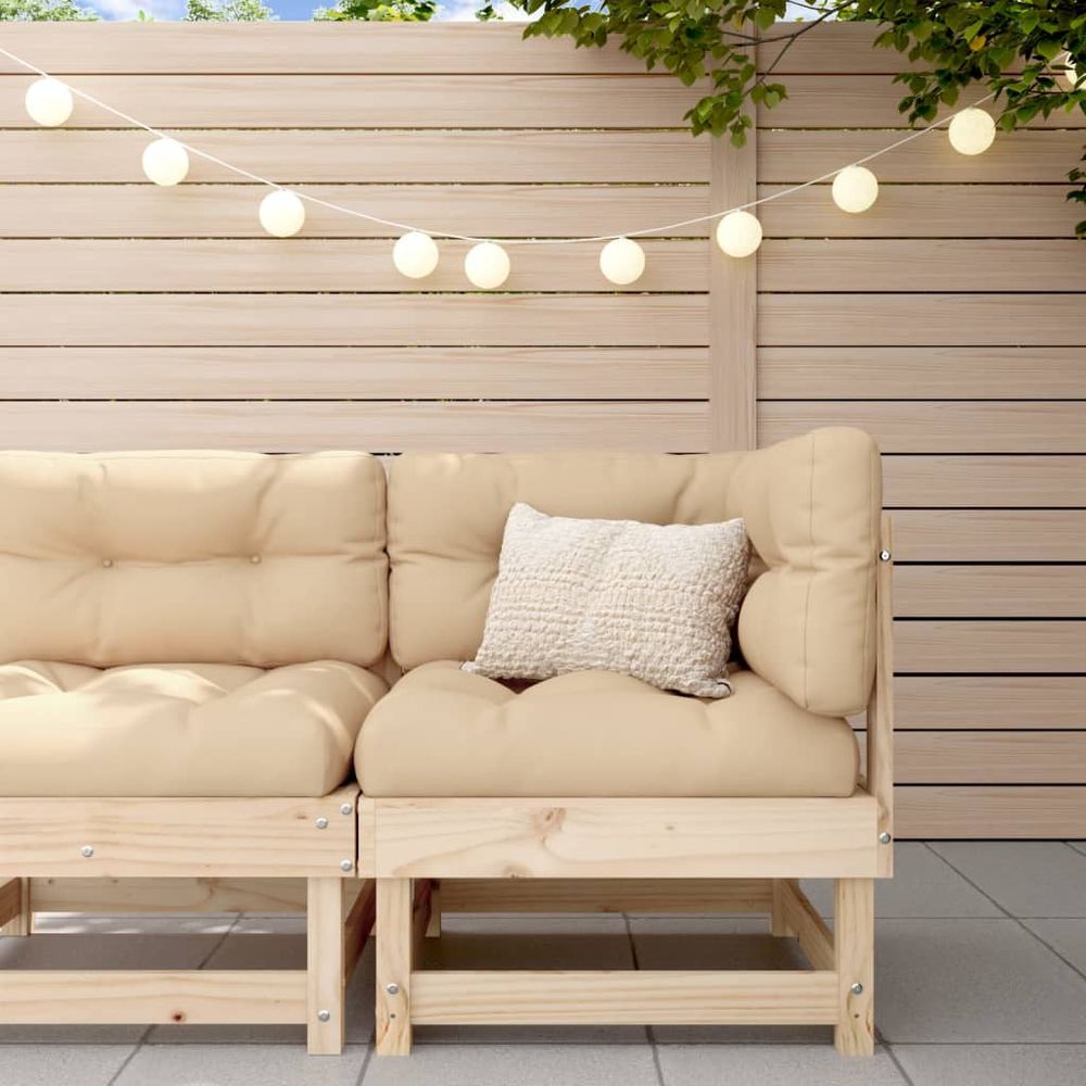 vidaXL Corner Sofa with Cushions Solid Wood Pine - anydaydirect