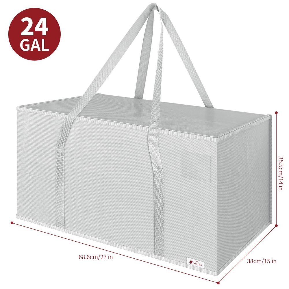 4 Pack Moving Bags Huge Capacity Heavy Duty Organisers Underbed Storage Grey - anydaydirect