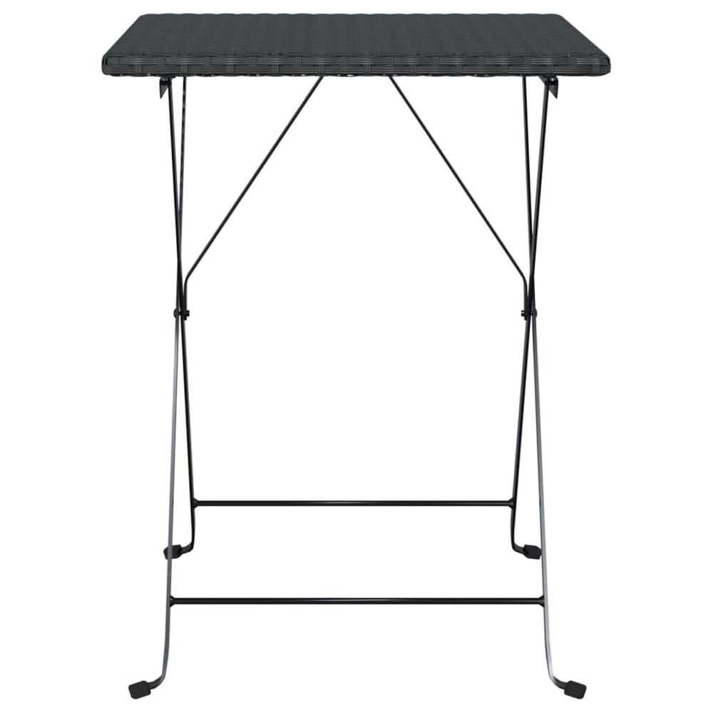 Folding Bistro Table Black 55x54x71 cm Poly Rattan - anydaydirect