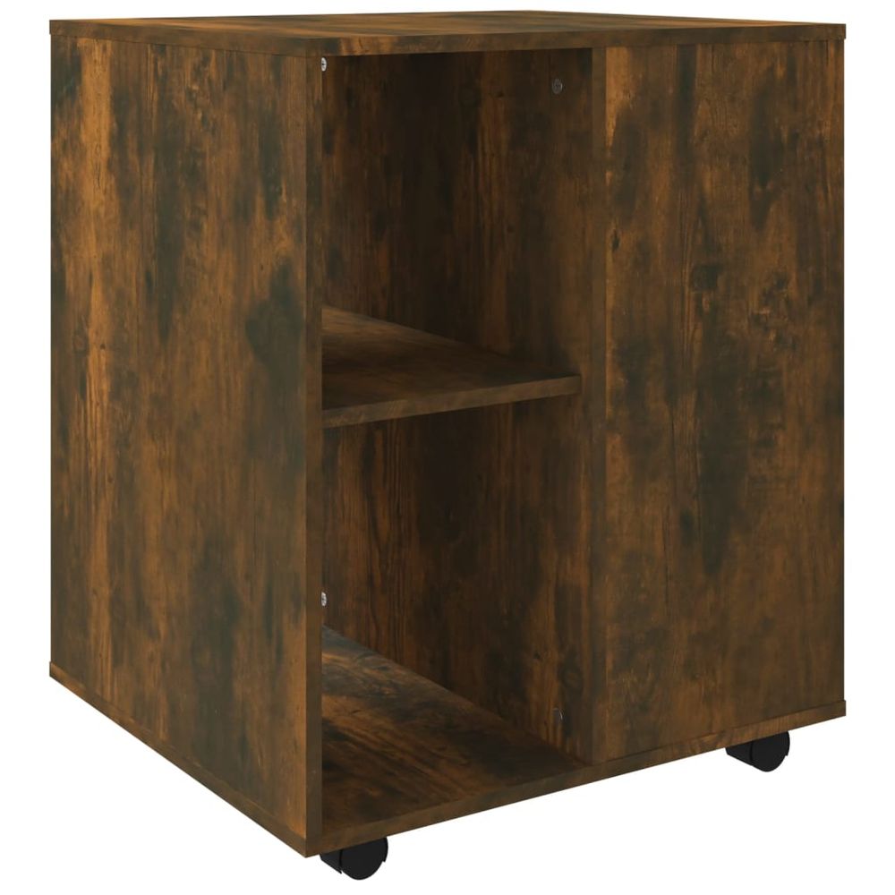 Rolling Cabinet Smoked Oak 60x53x72 cm Engineered Wood - anydaydirect