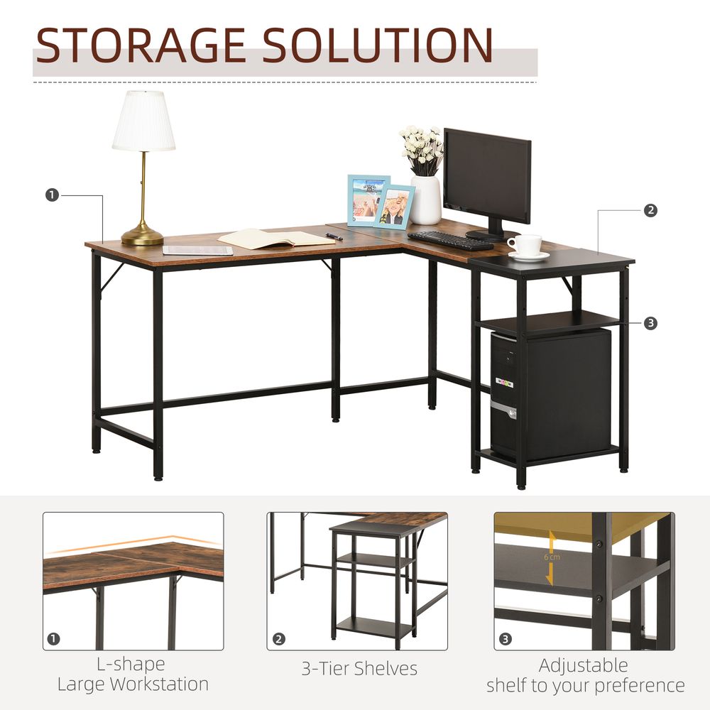 Computer Desk with Adjustable Storage Shelf Compact Gaming Workstation - anydaydirect