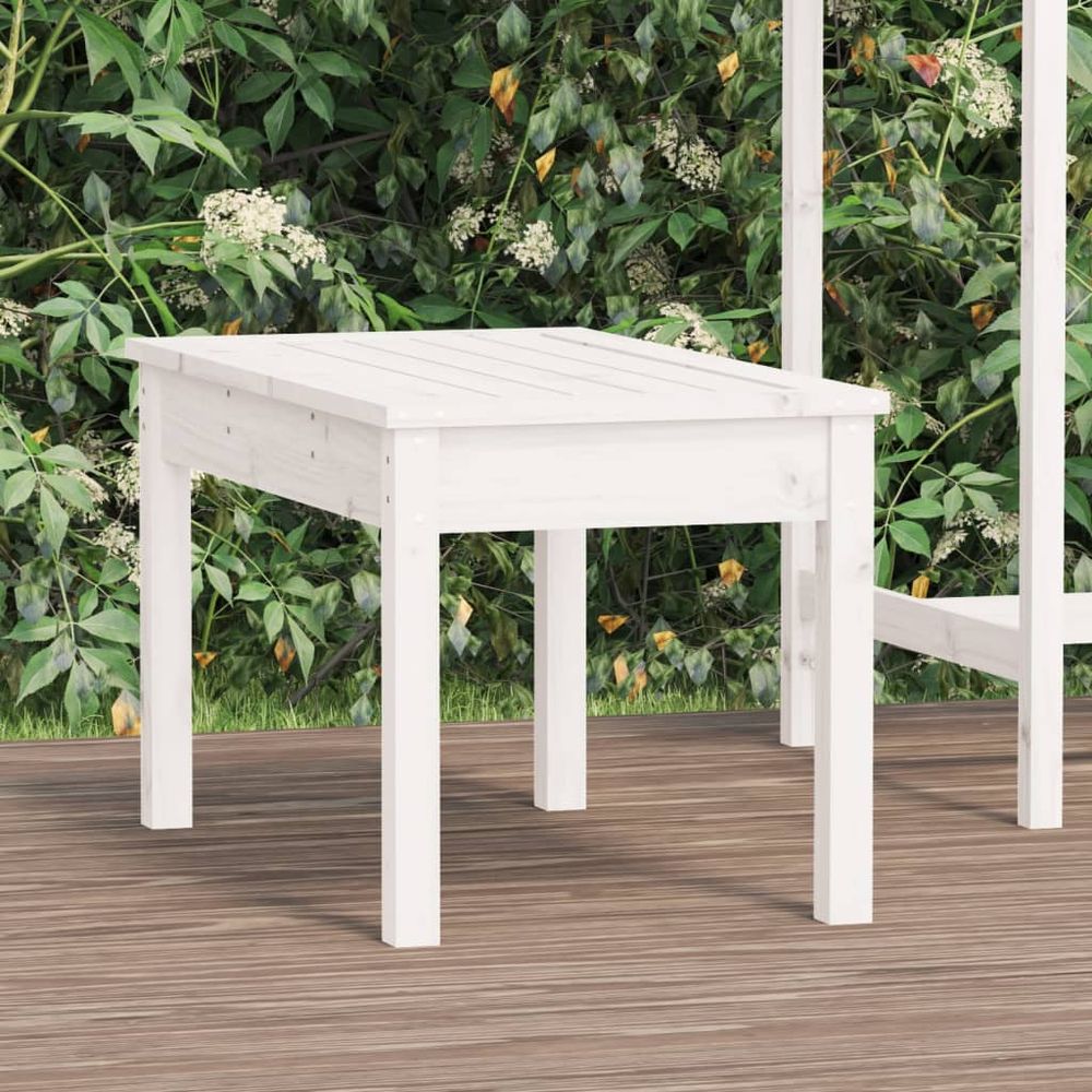 vidaXL Garden Bench White 80x44x45 cm Solid Wood Pine - anydaydirect
