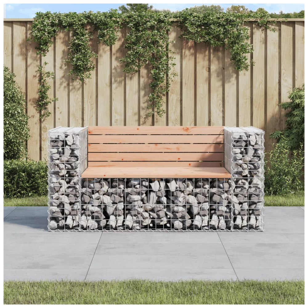 vidaXL Garden Bench Gabion Design 143x71x65.5 cm Solid Wood Douglas - anydaydirect