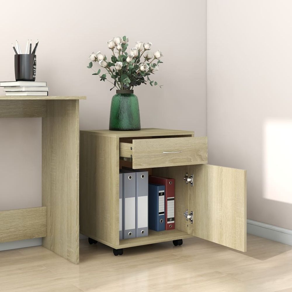Rolling Cabinet Sonoma Oak 45x38x54 cm Engineered Wood - anydaydirect