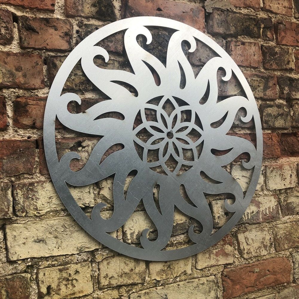 Contemporary steel SUN Sign Metal Garden Ornament Wall Decoratio - anydaydirect