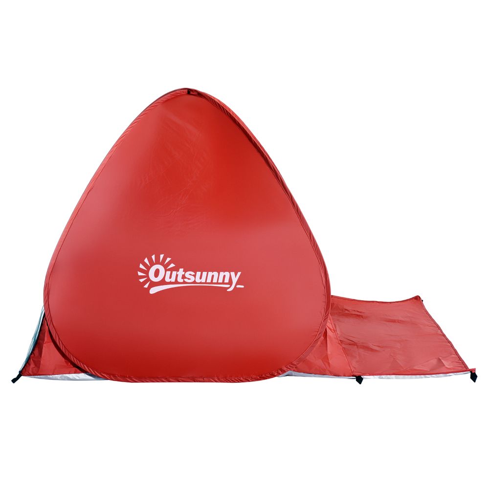 Beach Tent Instant Camping Pop up Tent Sun Shade Shelter, Red - anydaydirect