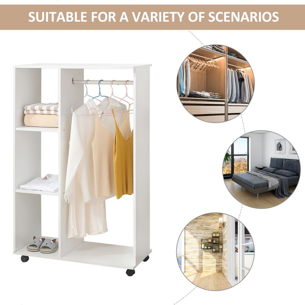 Storage Wardrobe White with Shelves - anydaydirect