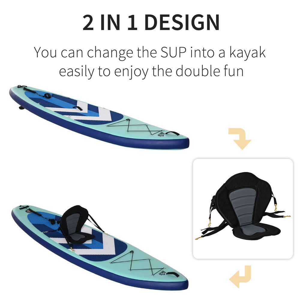 10.5ft Inflatable Stand Up Paddle Board Kayak Conversion Adults Kids HOMCOM - anydaydirect